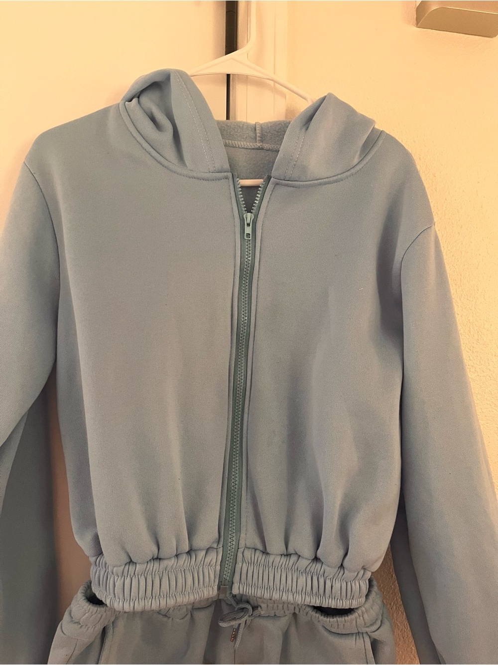 Light Blue Zip Hoodie Set